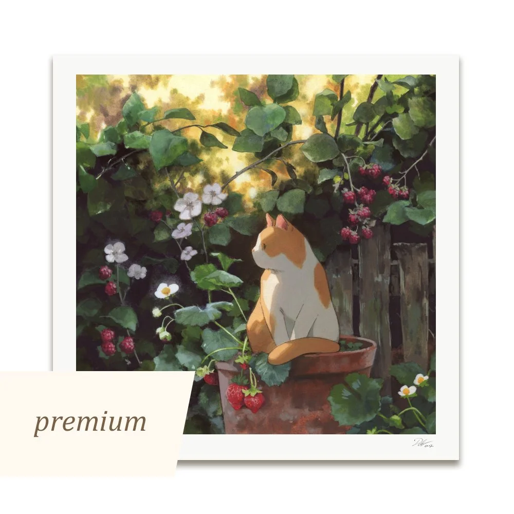Cat in Plant Pot | Premium Print [30x30 cm]