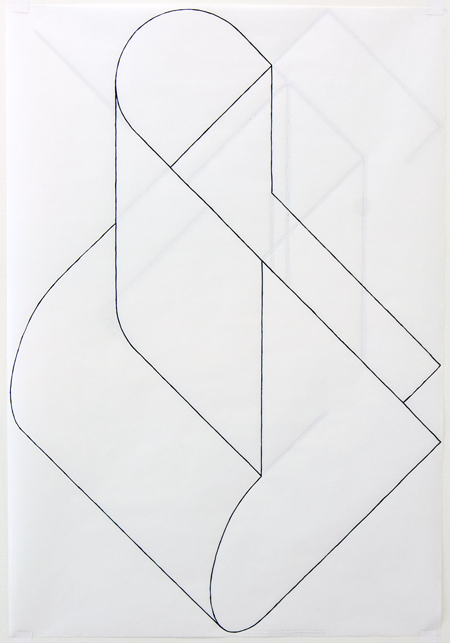   &nbsp;Untitled Drawing 49 , 2014,&nbsp;gouache and correction fluid on vellum,&nbsp;36 x 25 in 