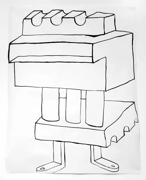 Untitled Drawing 11, 2013, ink on paper, 36" x 30"