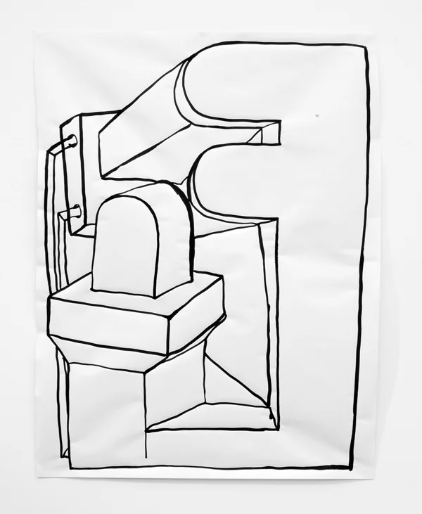 Untitled Drawing 21, 2013, ink on paper, 36" x 30"
