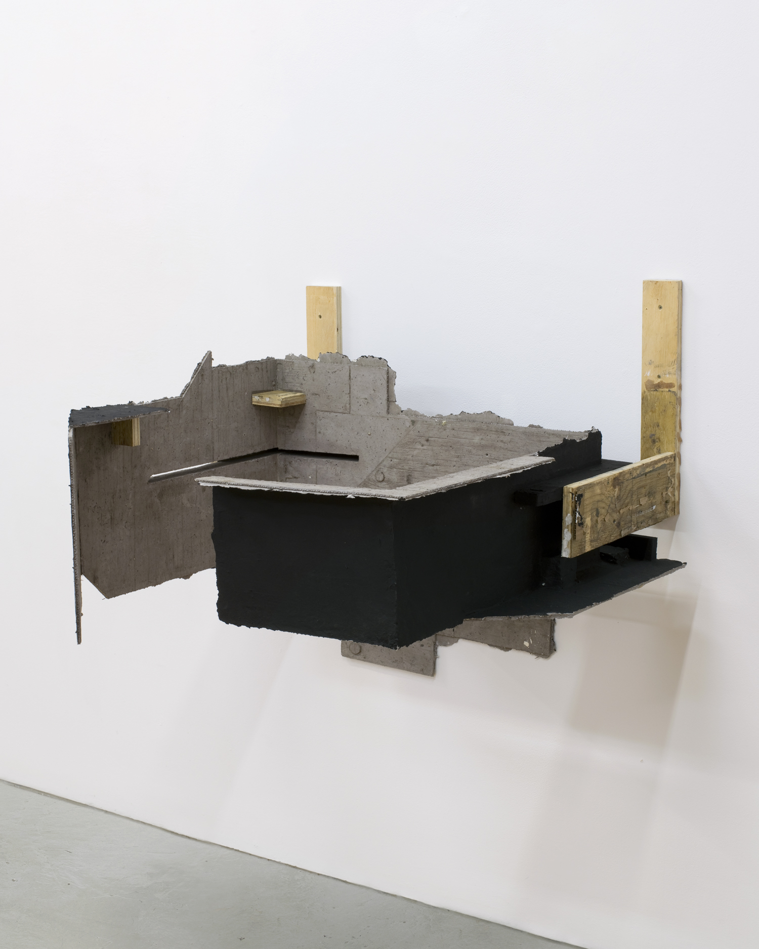 Whixoom , 2017, papier maché, concrete, plywood, and gesso, 23" x 35" x 35"