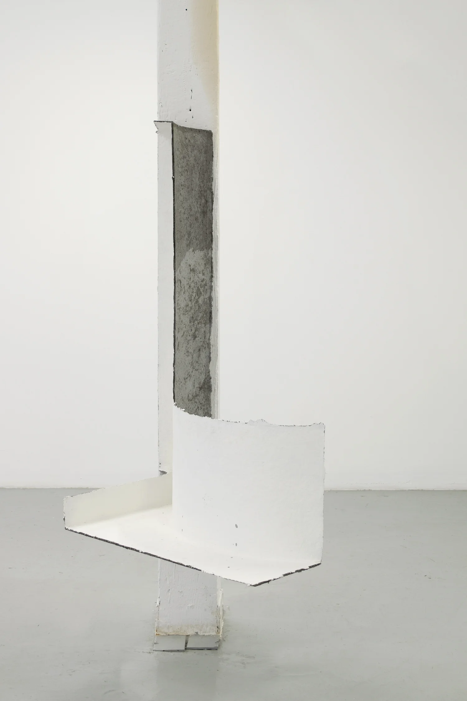 Pfeen , 2017, papier maché, concrete, and gesso, 48" x 21" x 33"