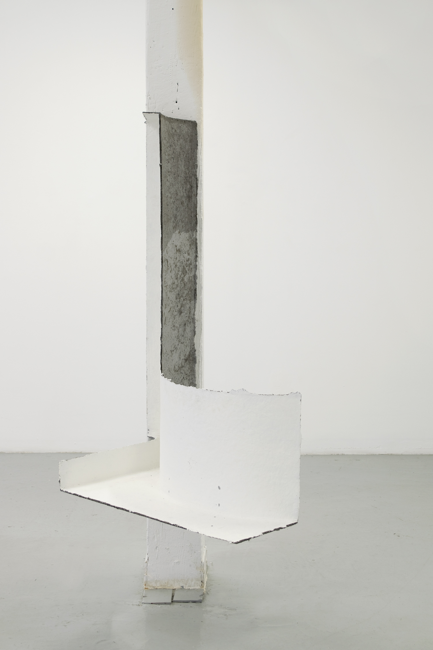   Pfeen , 2017, papier maché, concrete, and gesso, 48 x 21 x 33 in 