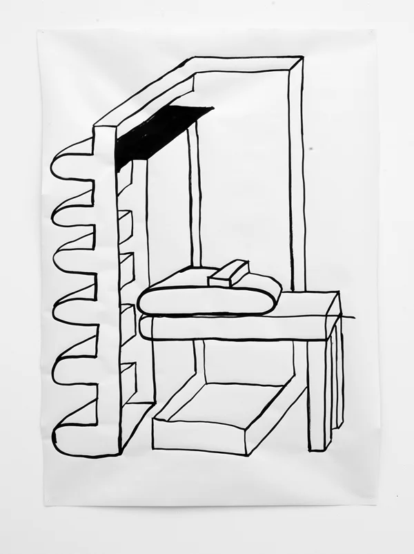 Untitled Drawing 31, 2013, ink on paper, 36" x 26"