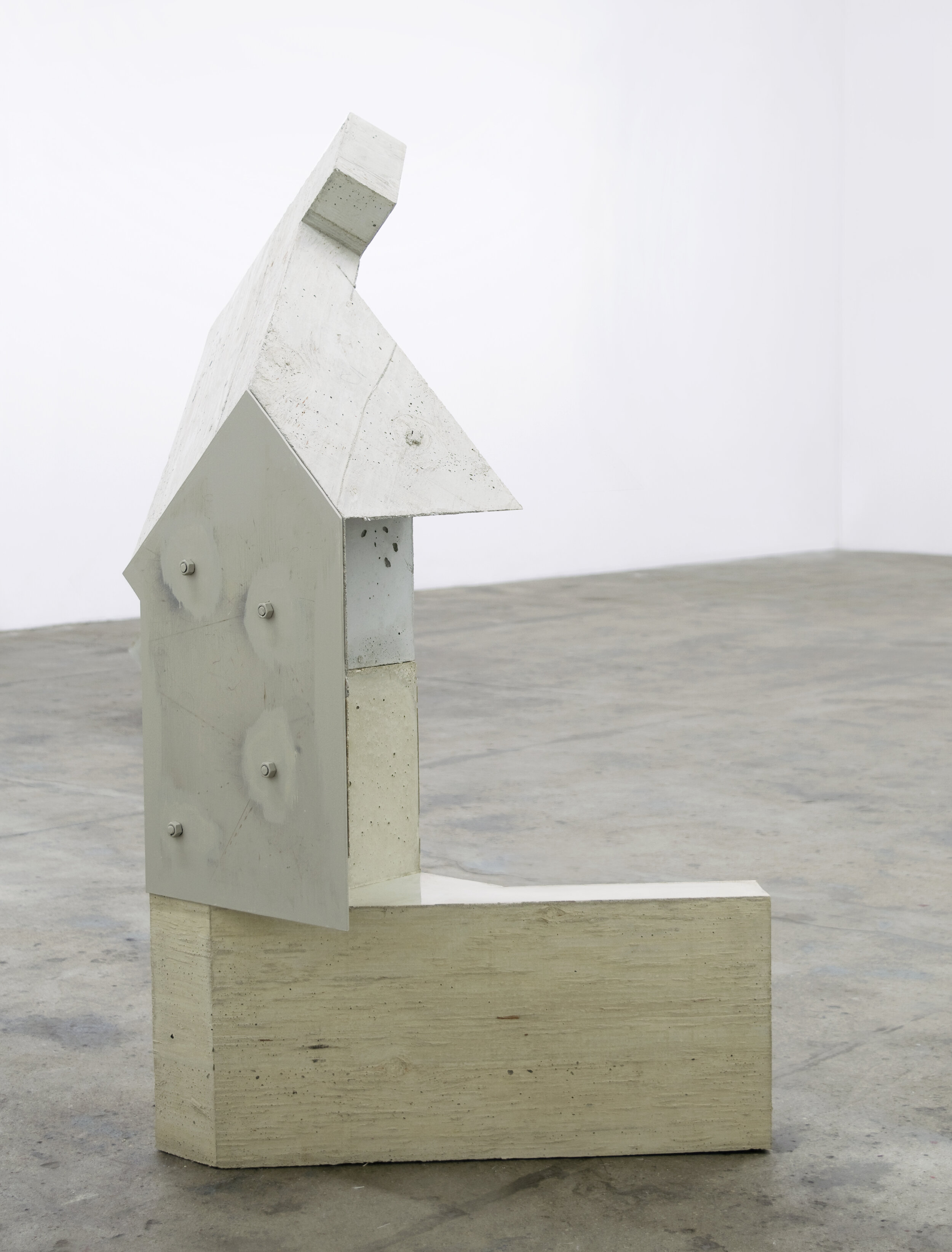   Theriôme , 2019, fibre-reinforced concrete, painted steel, stainless steel hardware, 44 x 31 x 18 in 