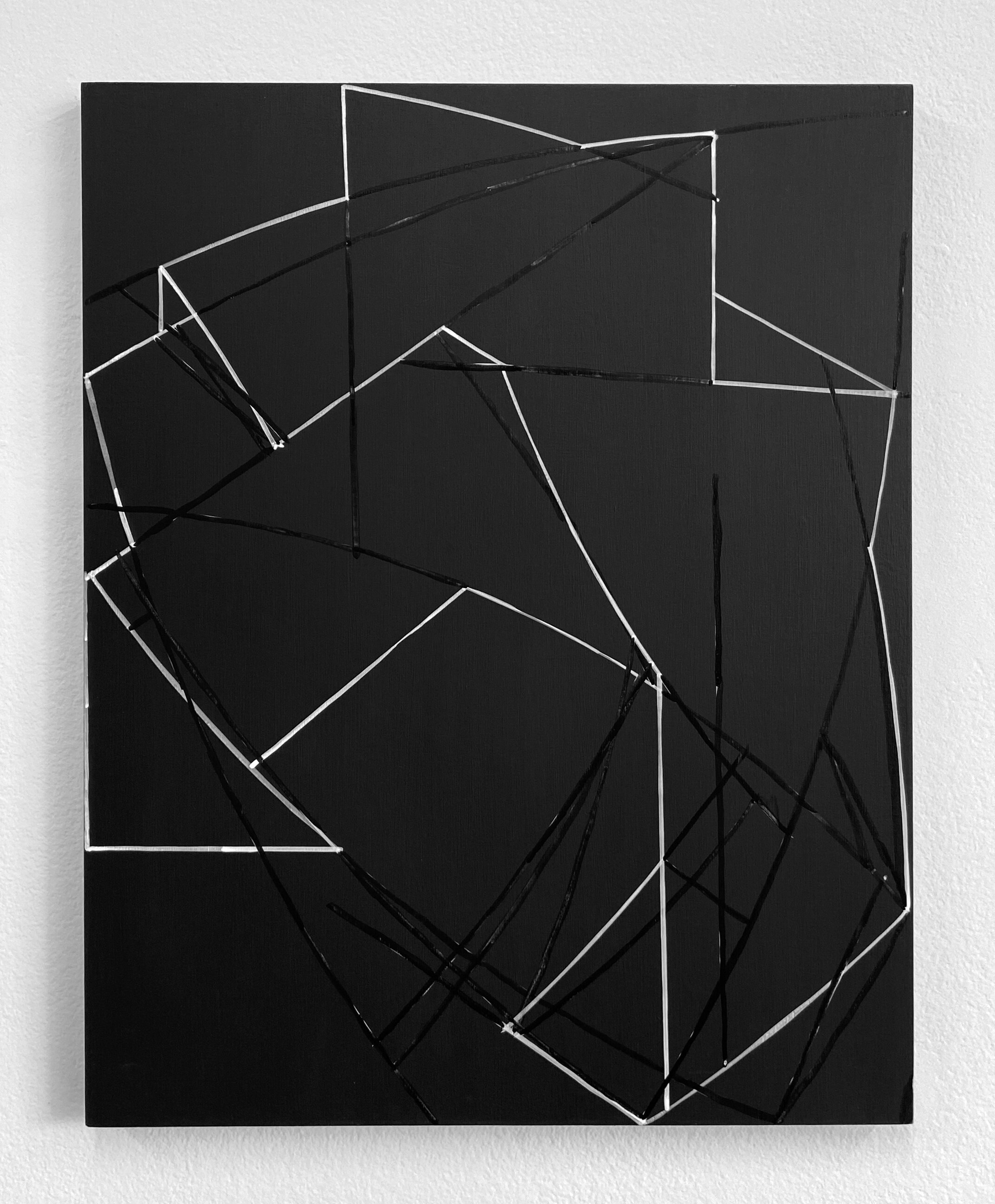   Untitled Drawing 77 , 2020, acrylic ink on gessoed panel, 20 x 16 in 