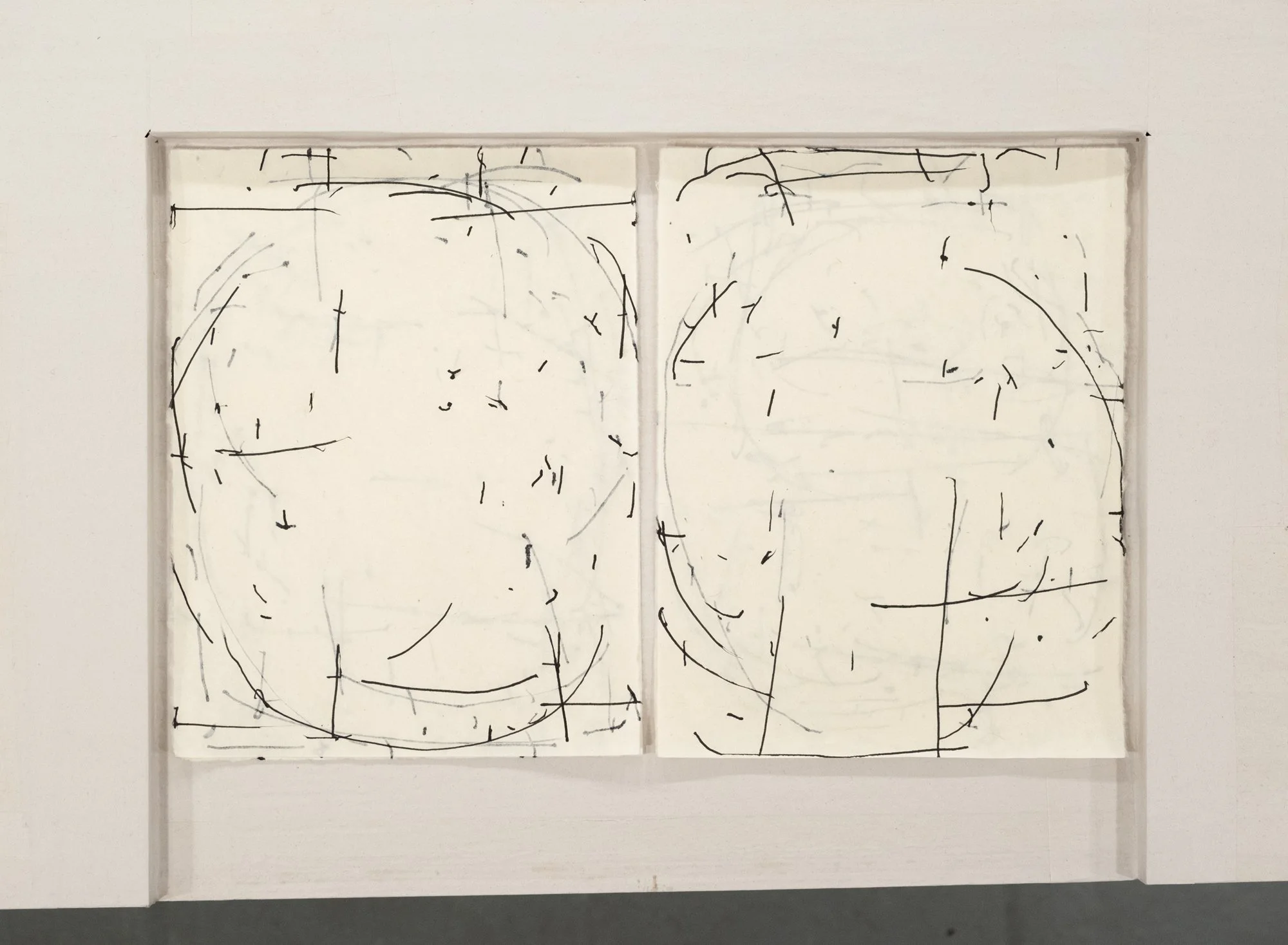   Fields 1,  2026, ink on paper, 11h x 17 in   Courtyard , 2026, Site-Service, Nine, New York 