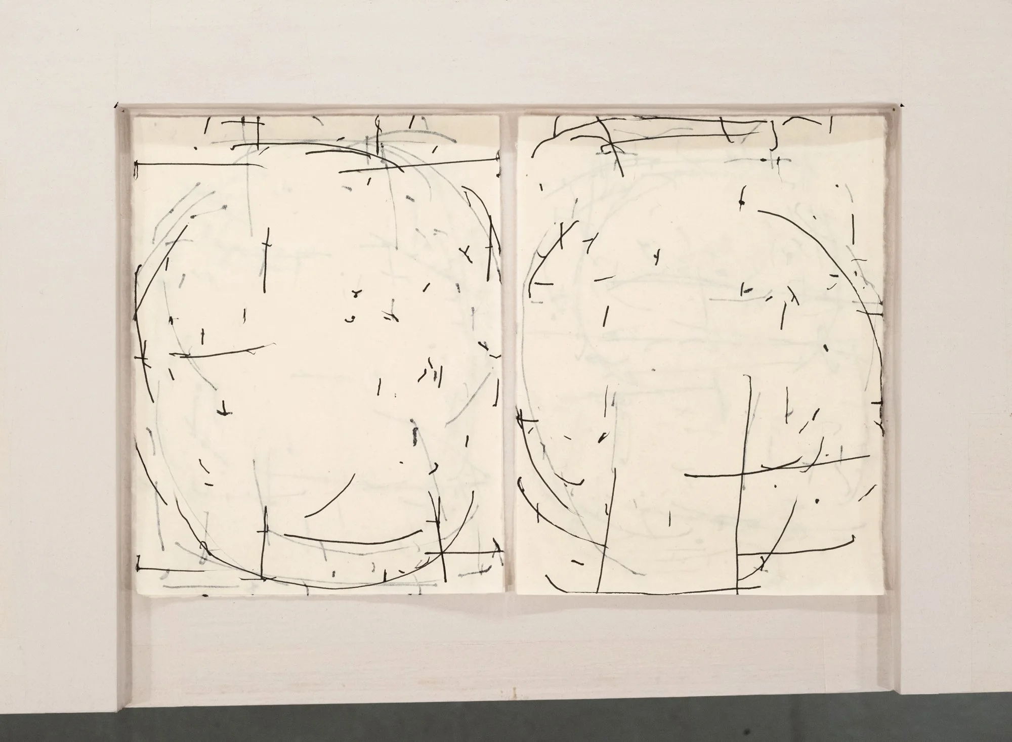   Fields 1,  2026, ink on paper, 11h x 17 in   Courtyard , 2026, Site-Service, Nine, New York 