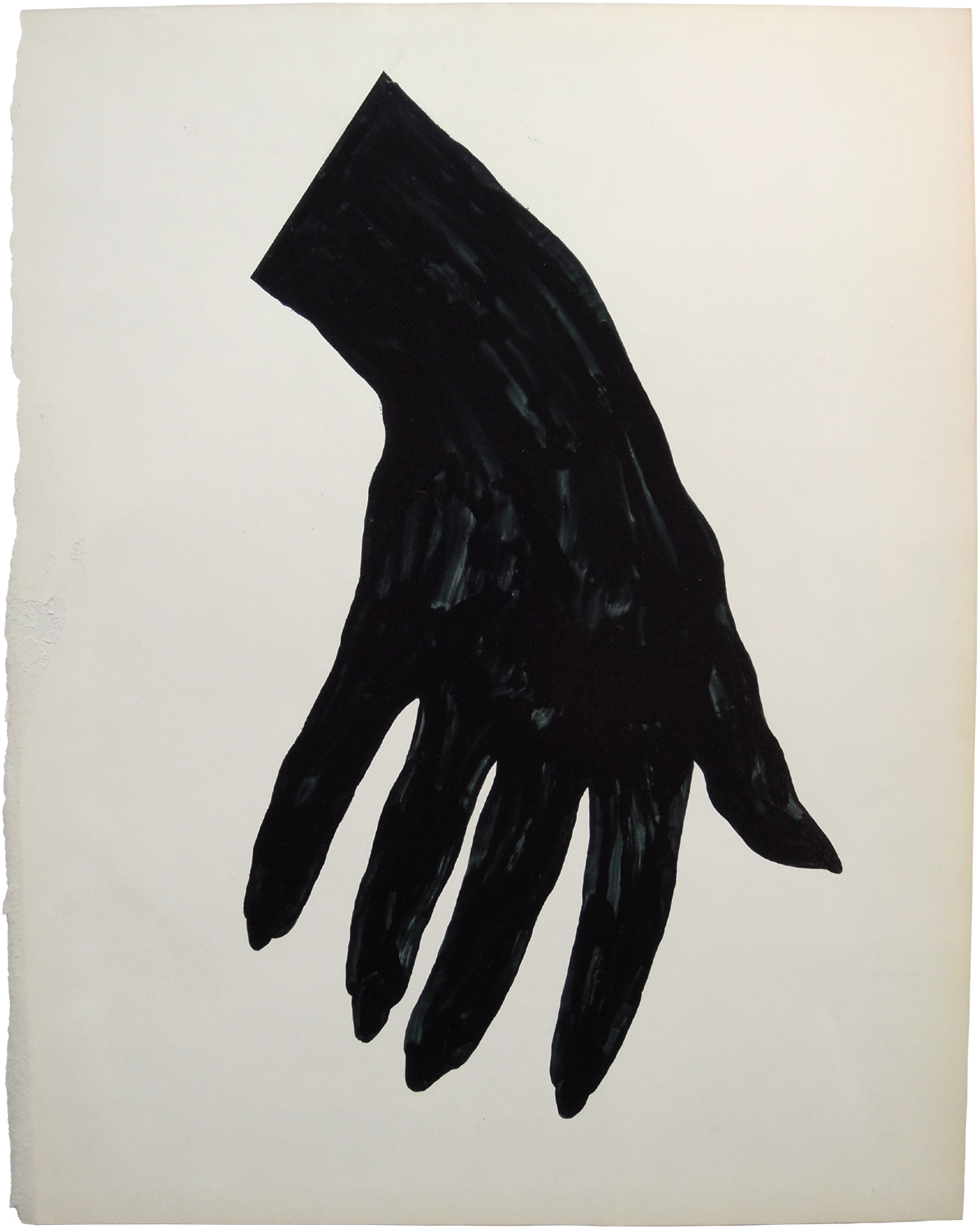  Black Nail Polish, 2013, nail polish on paper, 11" x 13". 