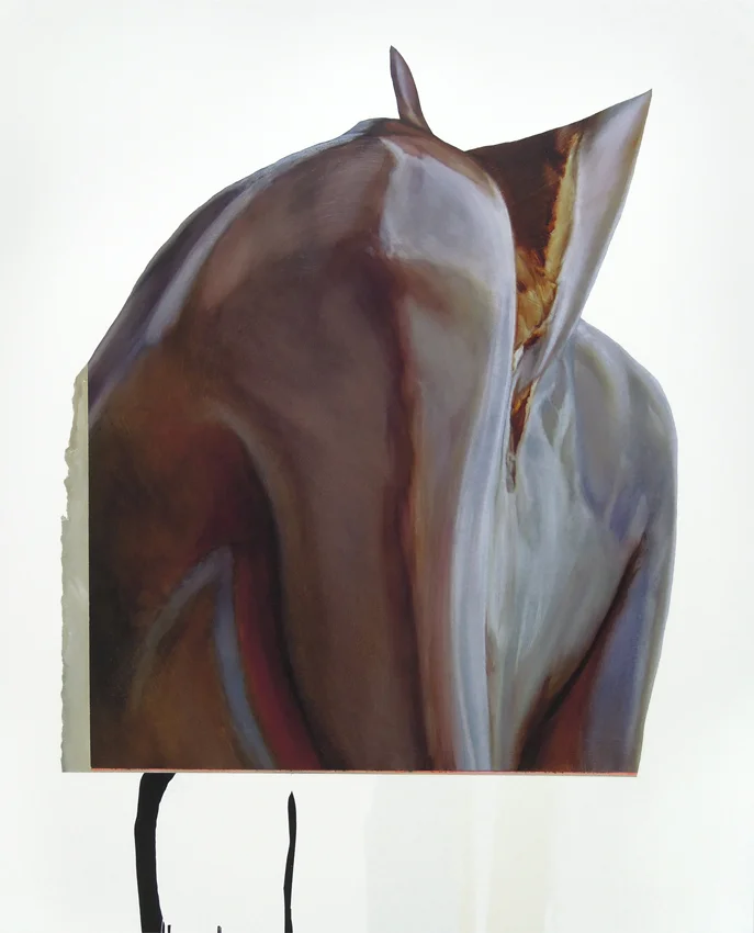Cold Shoulder, 2015, oil, enamel, latex and shellac on canvas, 57" x 71".