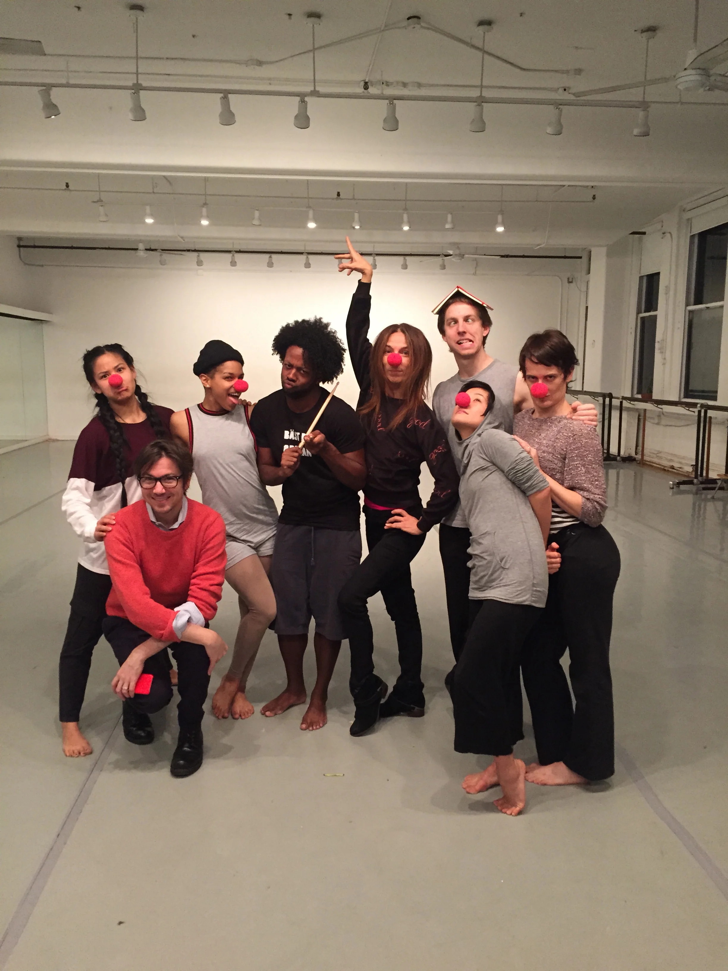 Bring in the clowns! Rehearsing with Gibney Dance Company