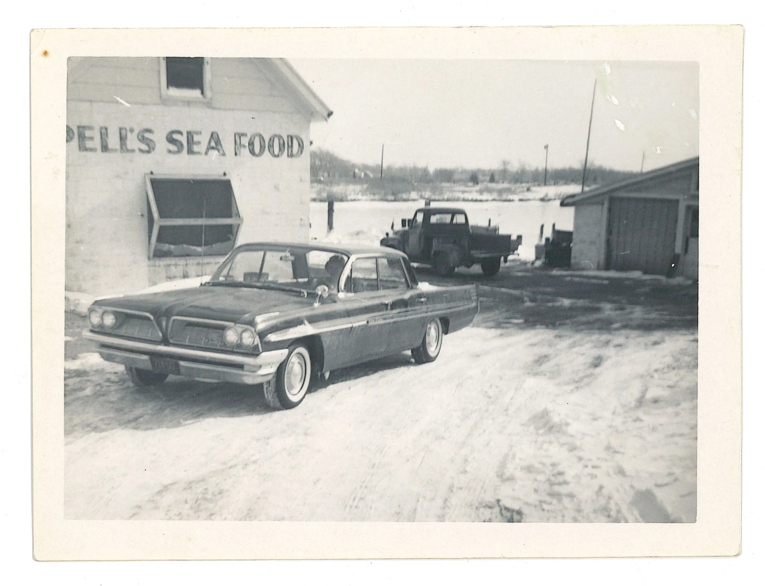 Pell's Fish Market with 1961 Pontiac Catalina, ca. 1961