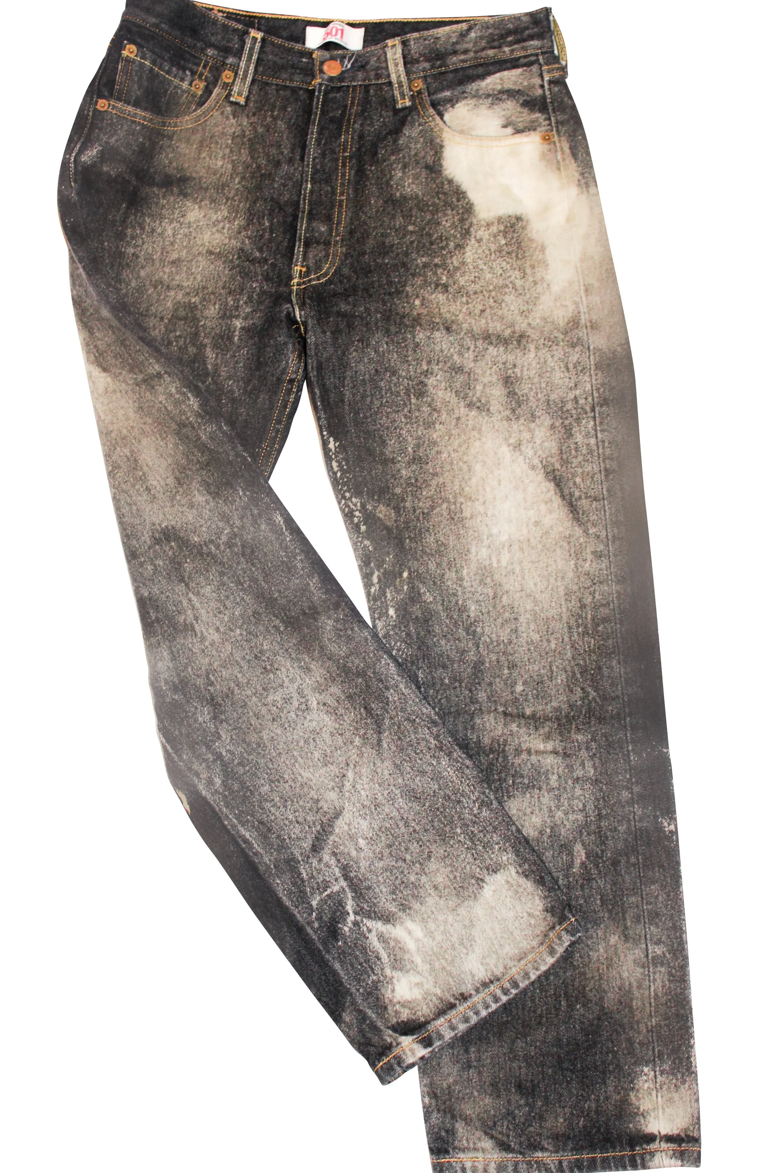 Bleach Tie Dye Black Denim- 501s Levi's