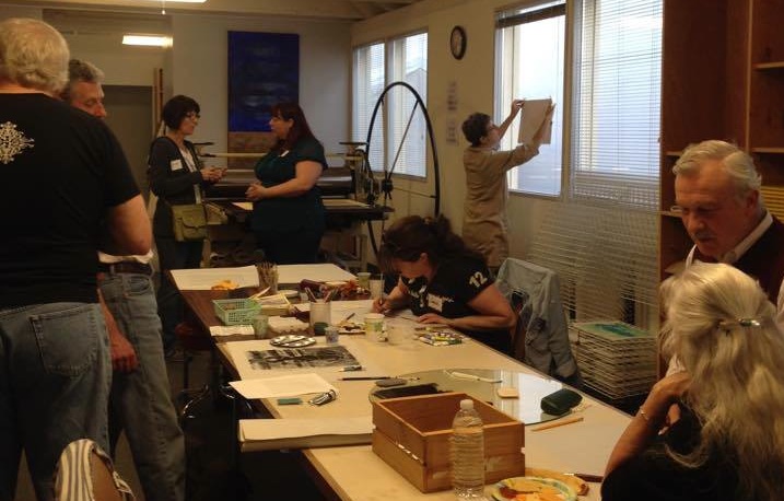 "Social Pressure: Monotype Night" event at Whiteaker Printmakers in April 2015.