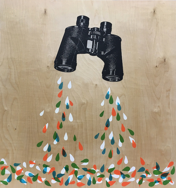 "Healing Process" Mika Aono Boyd (Eugene OR) Aquatint etching, chine collé, serigraphy on wood panel