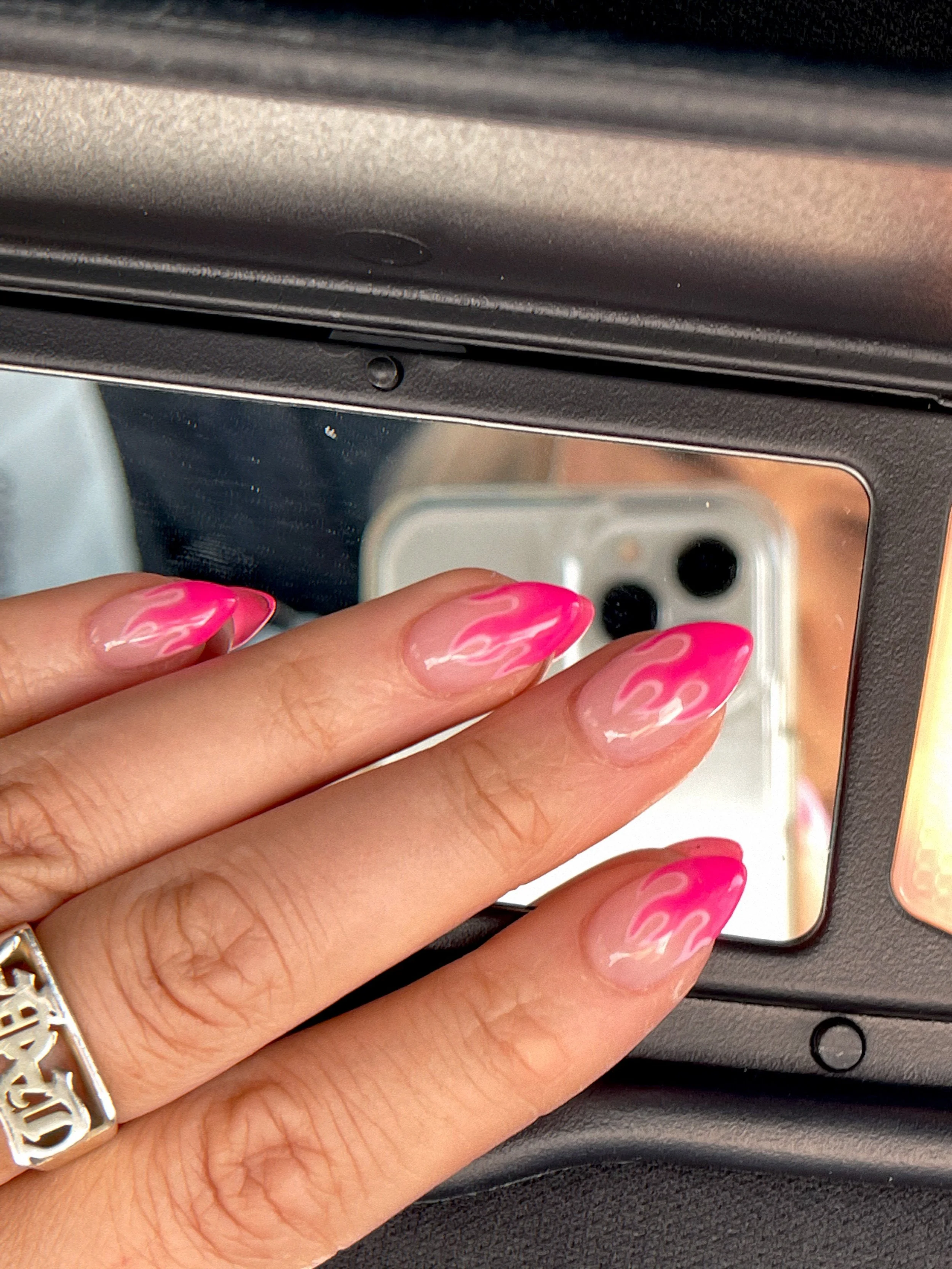 Spring Nail Inspiration - Pink Neon Flames - bresheppard.us.JPEG