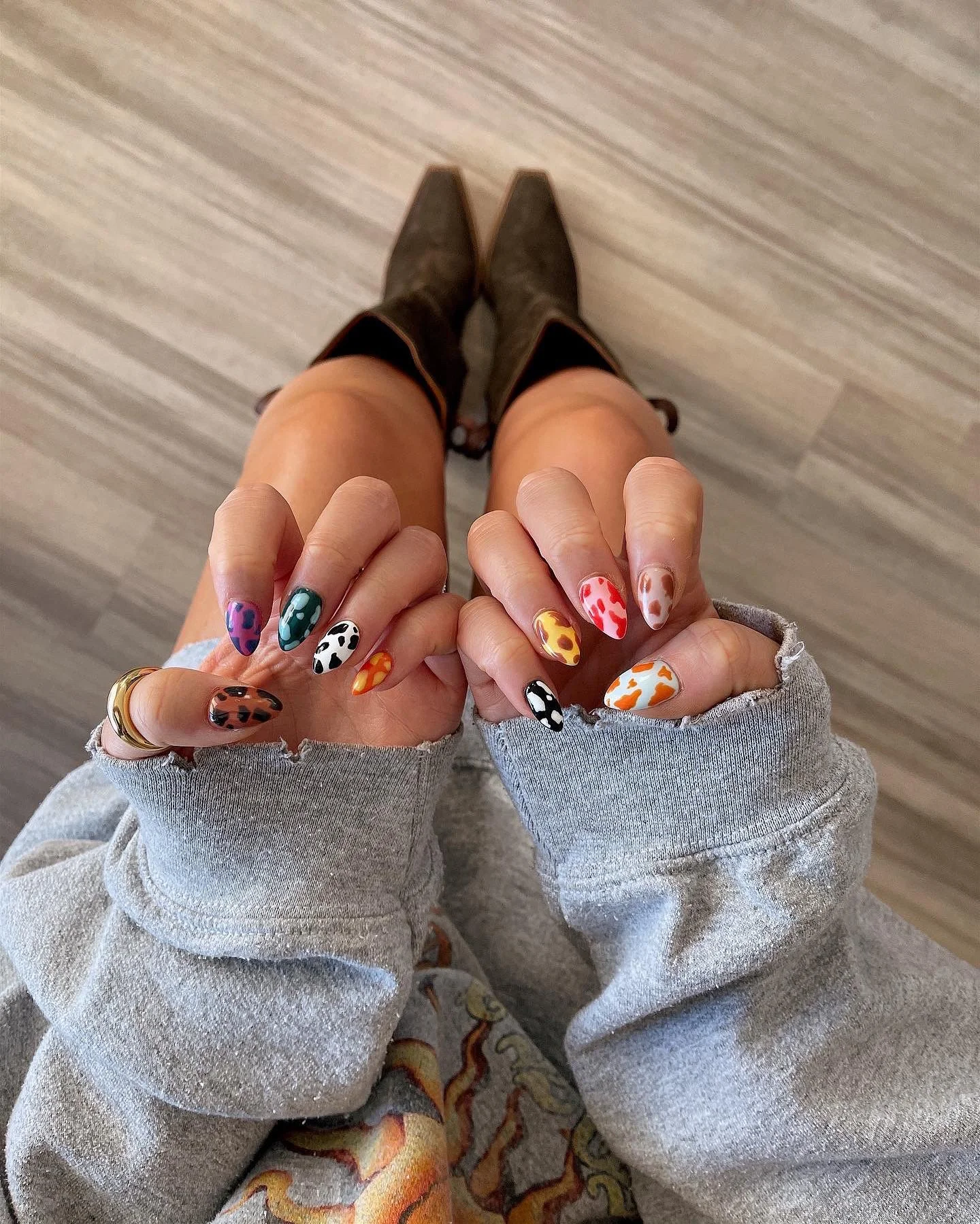 Spring Nail Inspiration - Colorful Cowprint - bresheppard.us.JPG