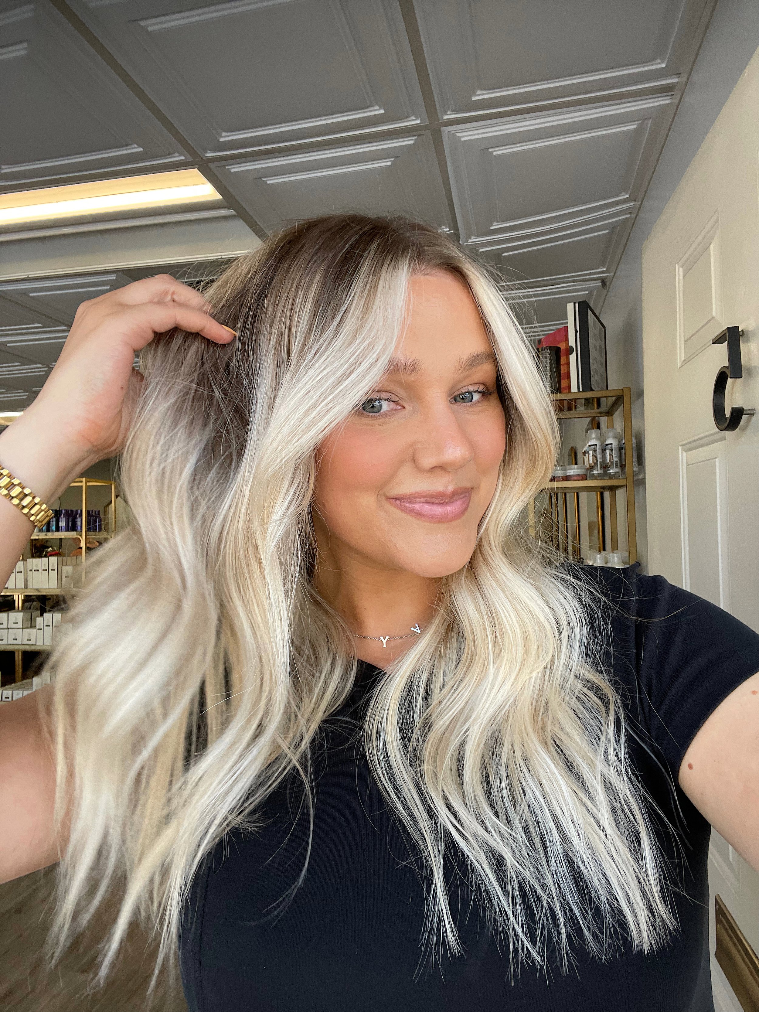 Bre Sheppard New Hair For Fall - Bright Blonde Rooted Brown Natural - Hair Inspo.JPG