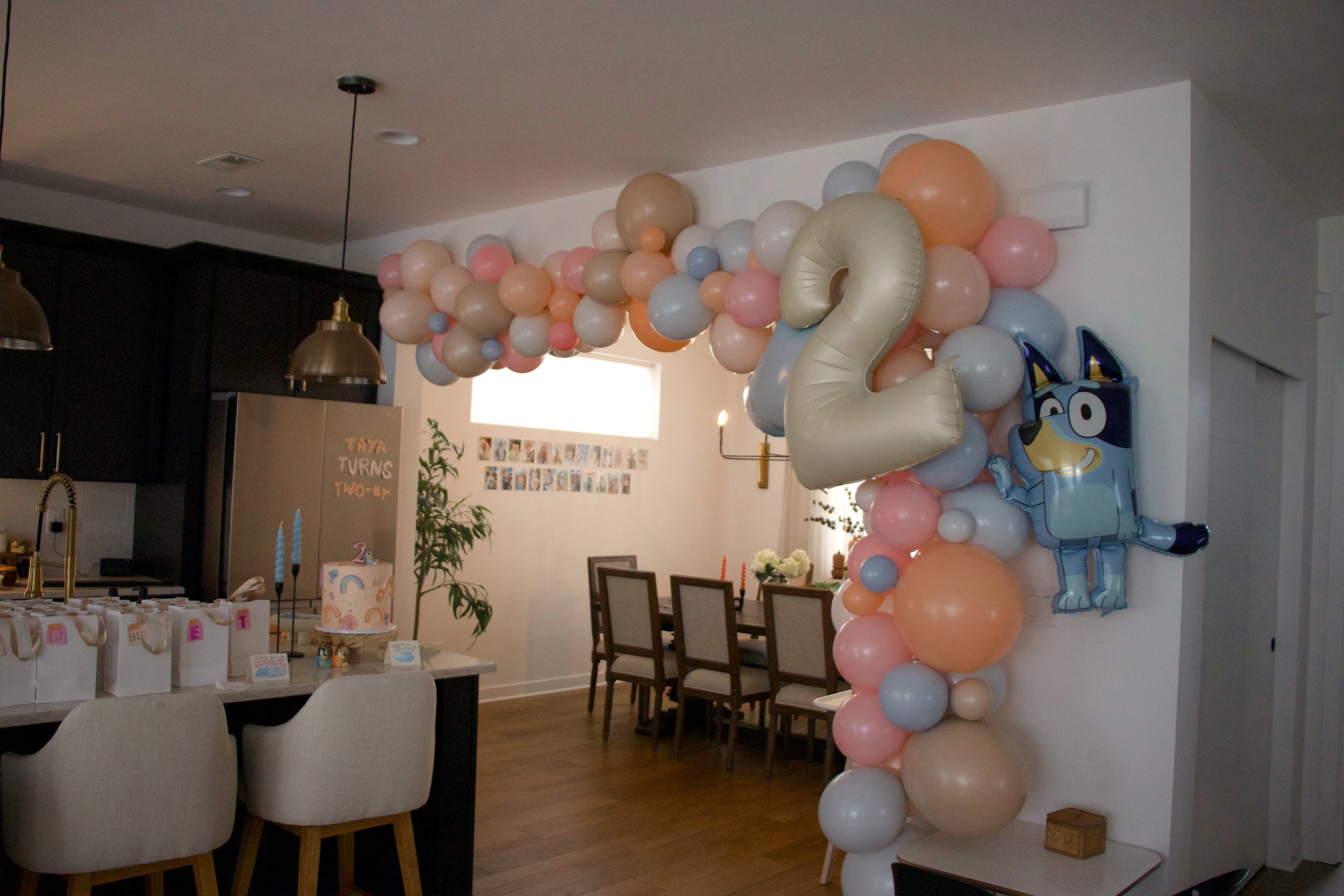 Taya Turns Two-ey (Bluey Toddler Birthday Party) - balloon arch bluey party - bresheppard.com.JPG