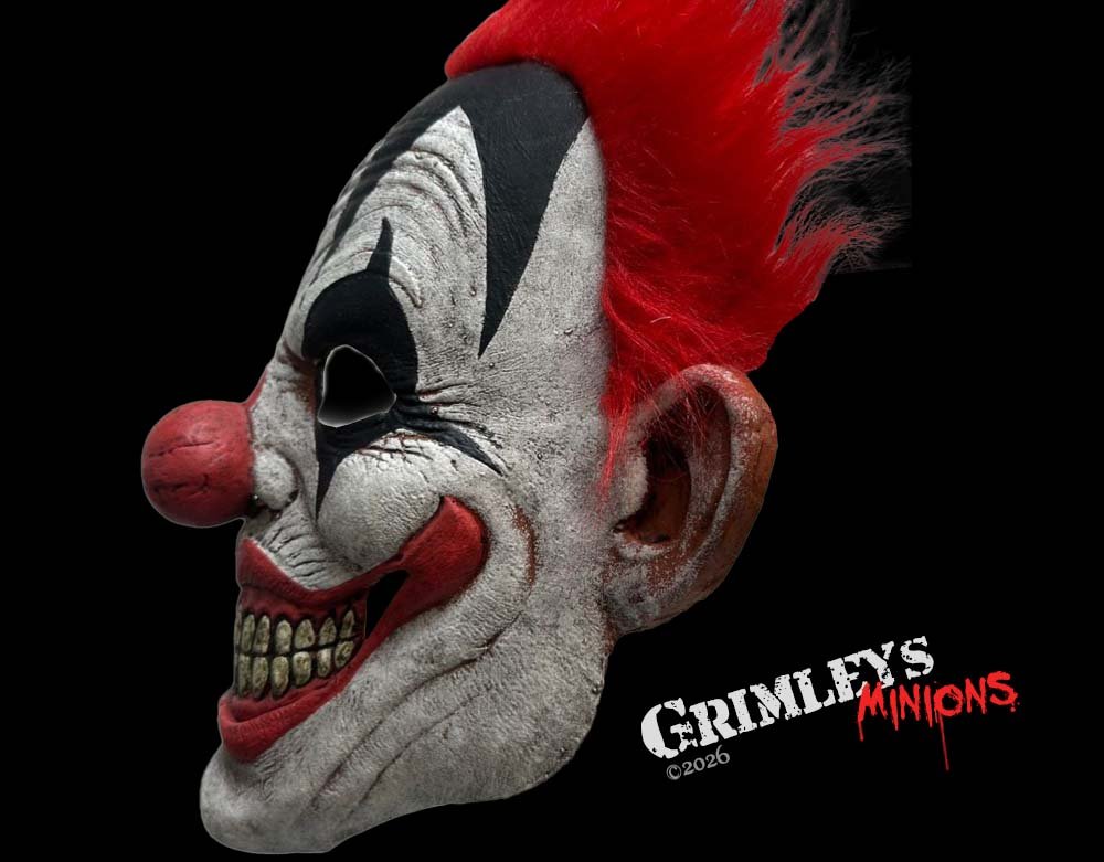 Silent Shocker Killer Clown - Halloween Latex Half Mask - Lord Grimley's Manor Exclusive Halloween Mask
