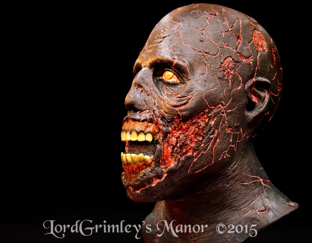 Trick or Treat Studios - Officially Licensed - Walking Dead Charred Walker - Halloween Latex Mask - Lord Grimey's Manor