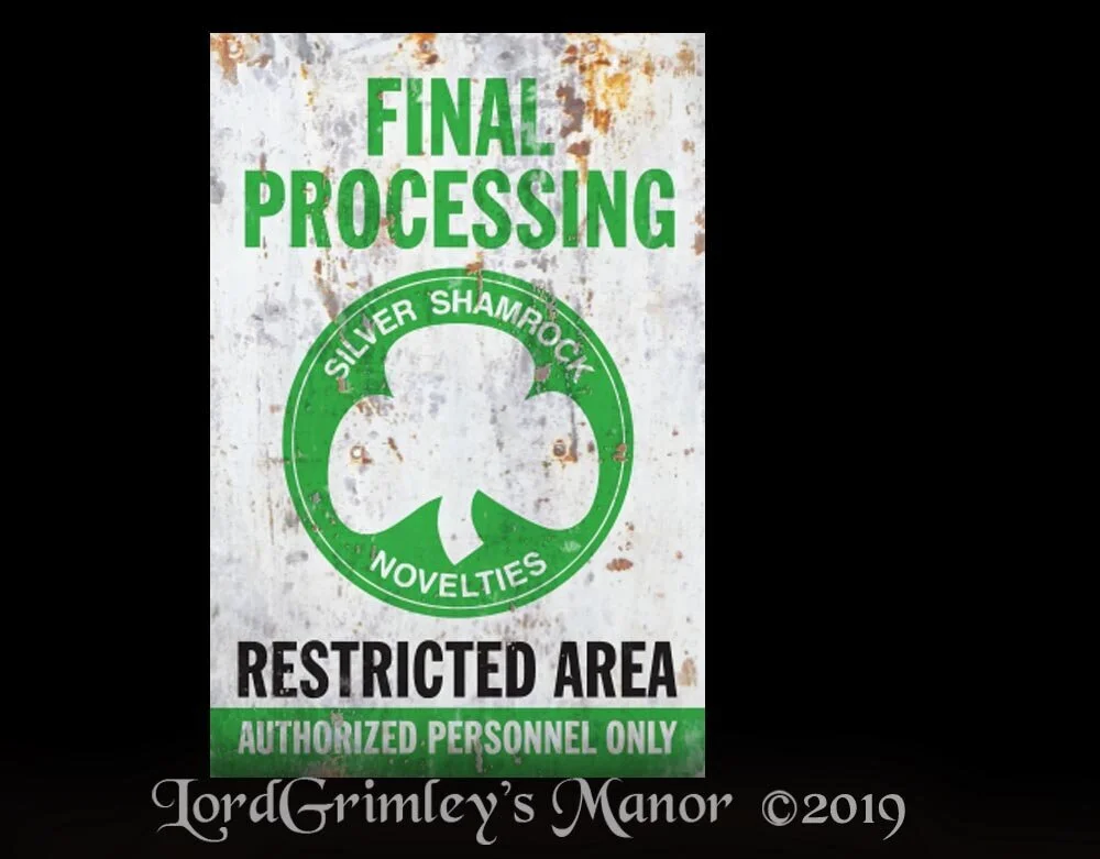 Halloween III Season of the Witch - Silver Shamrock Final Processing Metal Sign