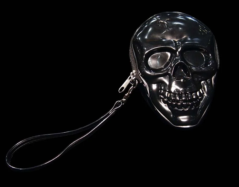 Smiling Skull - Zippered Wristlet - Clutch