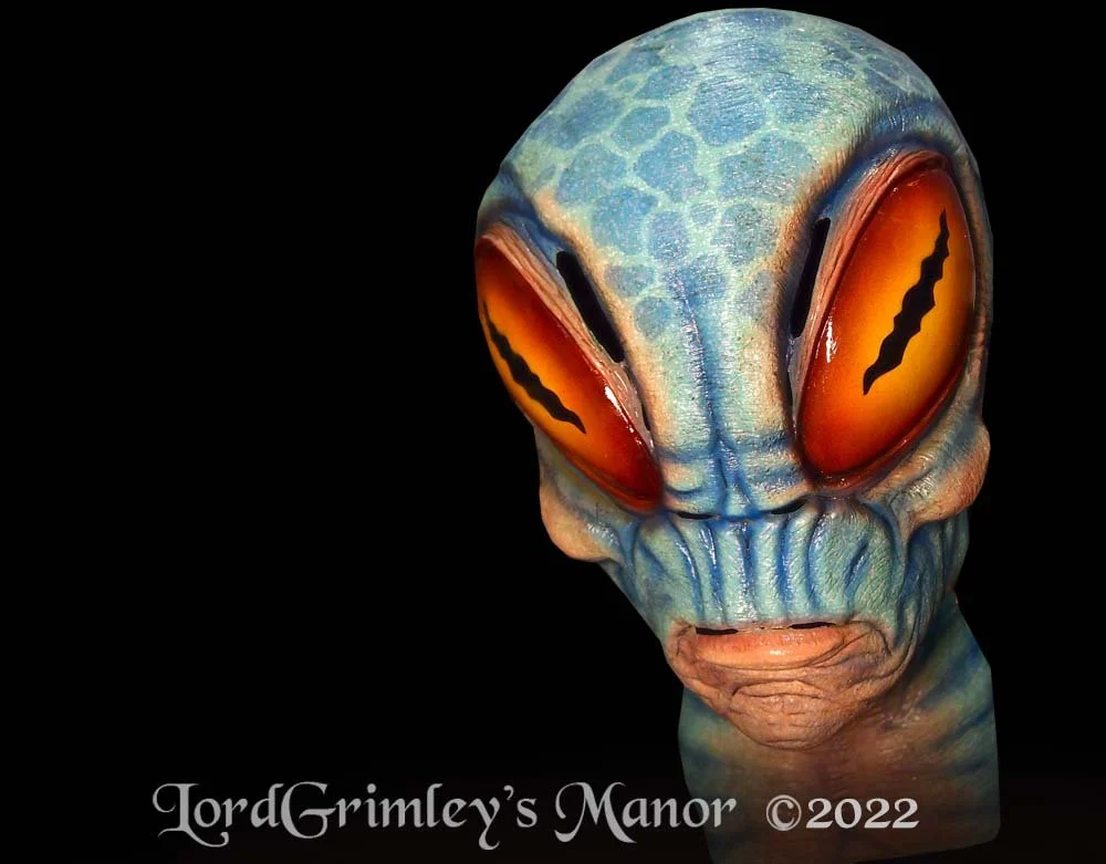 Ghoulish Productions - Tetz Bug-Eyed Alien Latex Mask - Halloween Alien Mask - Lord Grimley's Manor