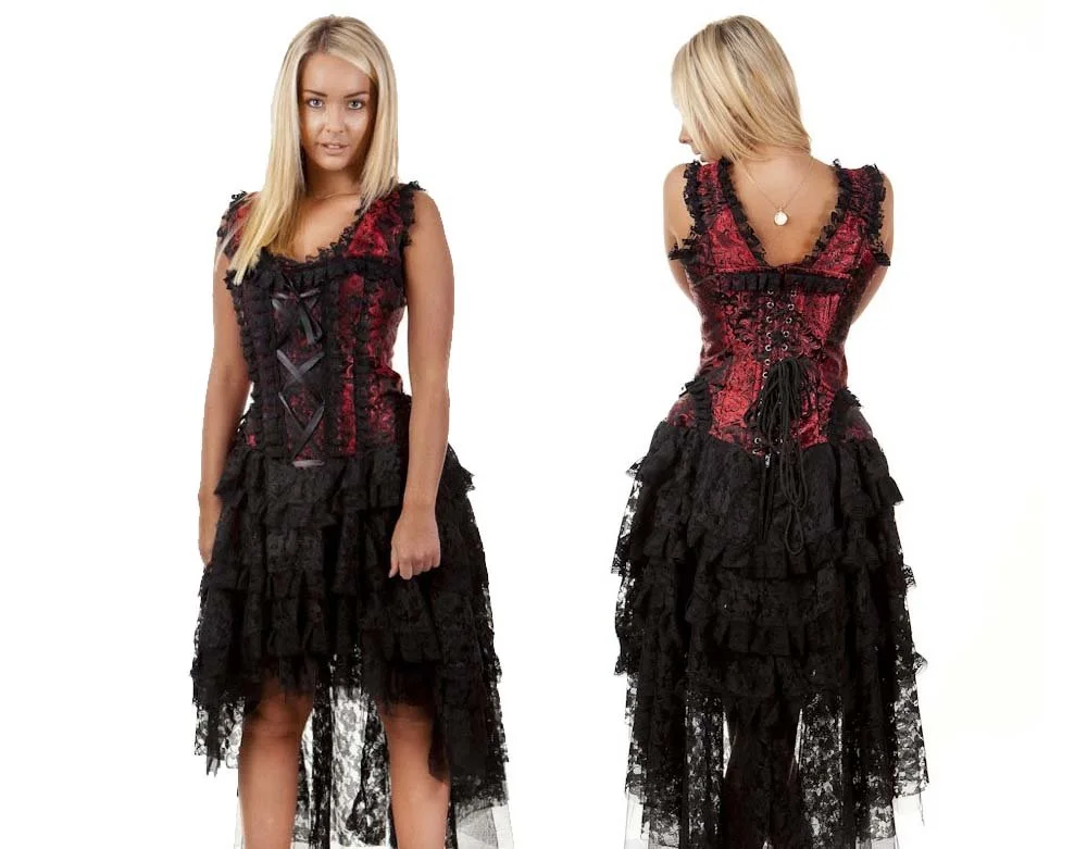 Burlesque Corset Dress Up Games Buy Pick Size-red Black Victorian