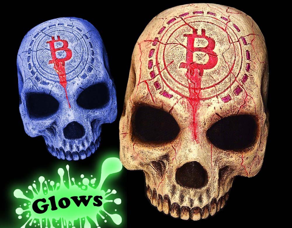 Crypto Skull - UV Reactive - Latex Halloween - Half Mask