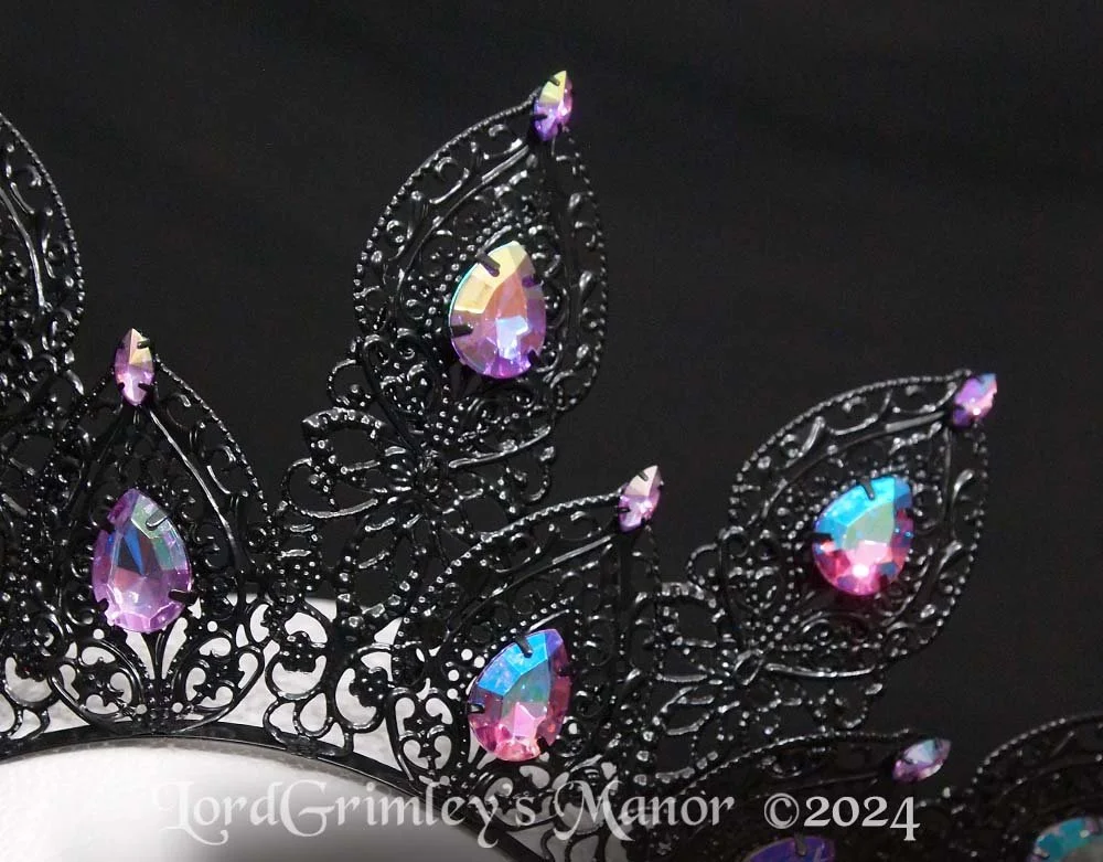 Dark Queen Tiara Black Flower Crown: Evil Queen Tiara, Halloween Wedding - Etsy main image 4