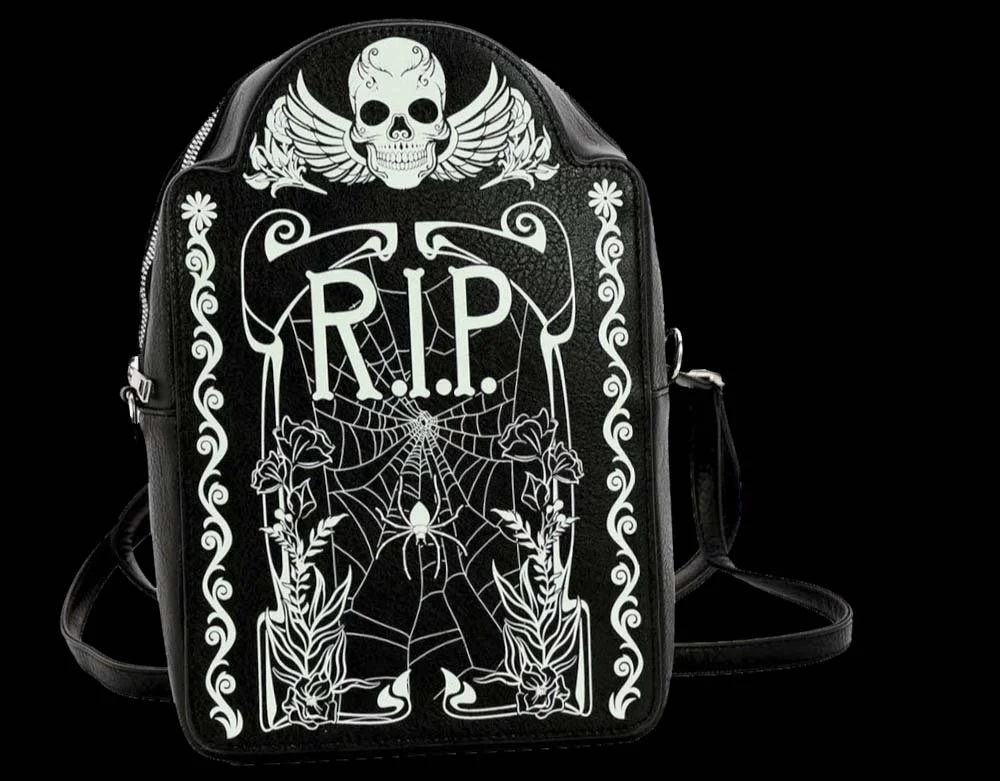 gothic mini backpack Clear Ouija - Black - One Size inches tall x 8 1/2 Demonia Mini Backpack with silver