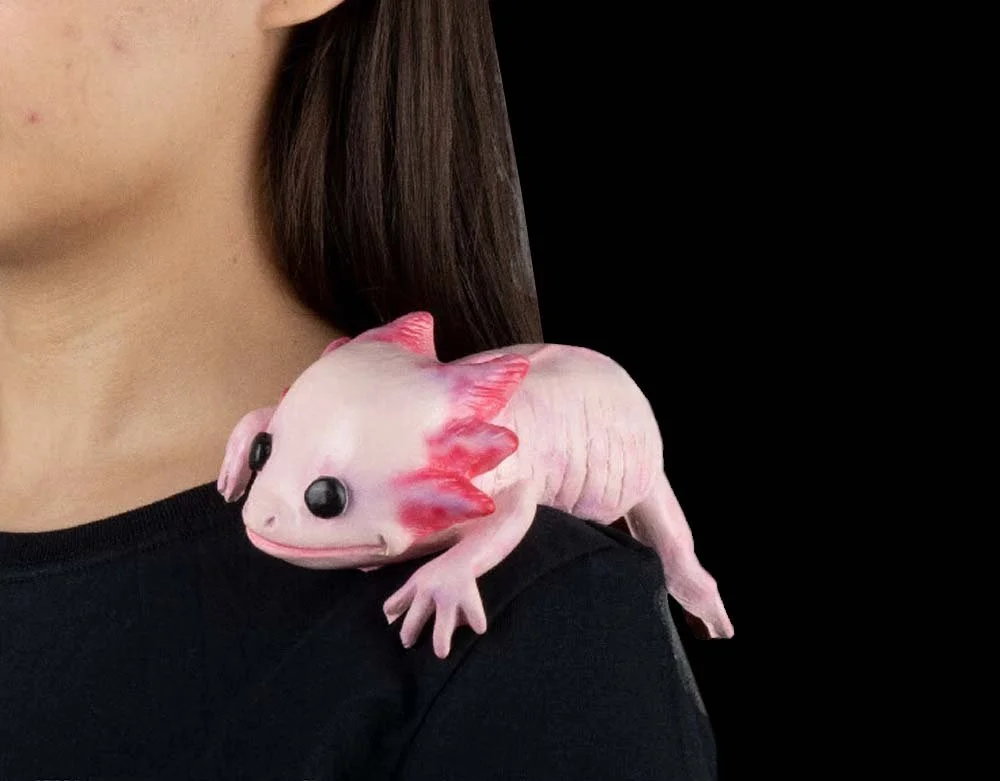 Ghoulish Productions - Pink Axolotl Shoulder Buddy - Halloween Latex Prop - Lord Grimley's Manor