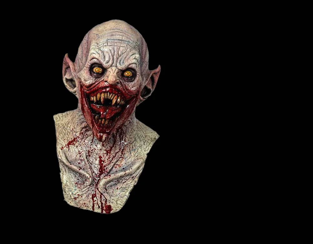 Oktober Studios - Bloodlust Vampire - Pale Variant Mask - Halloween Latex Mask - Lord Grimley's Manor