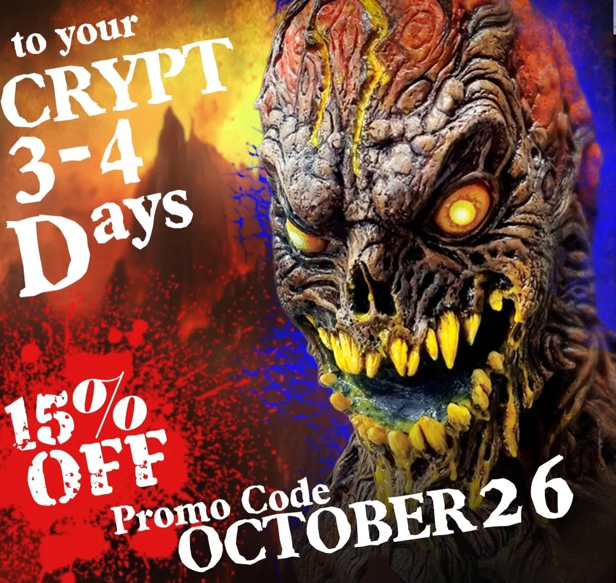 @followers All Hallows&rsquo; Eve approaches at Lord Grimley&rsquo;s Manor. The big day requires the undead, and slightly dead, to come together to frighten and terrorize the minions in the crypt. Come visit us, won&rsquo;t you ? 💀☠️💀 

Use Promo C