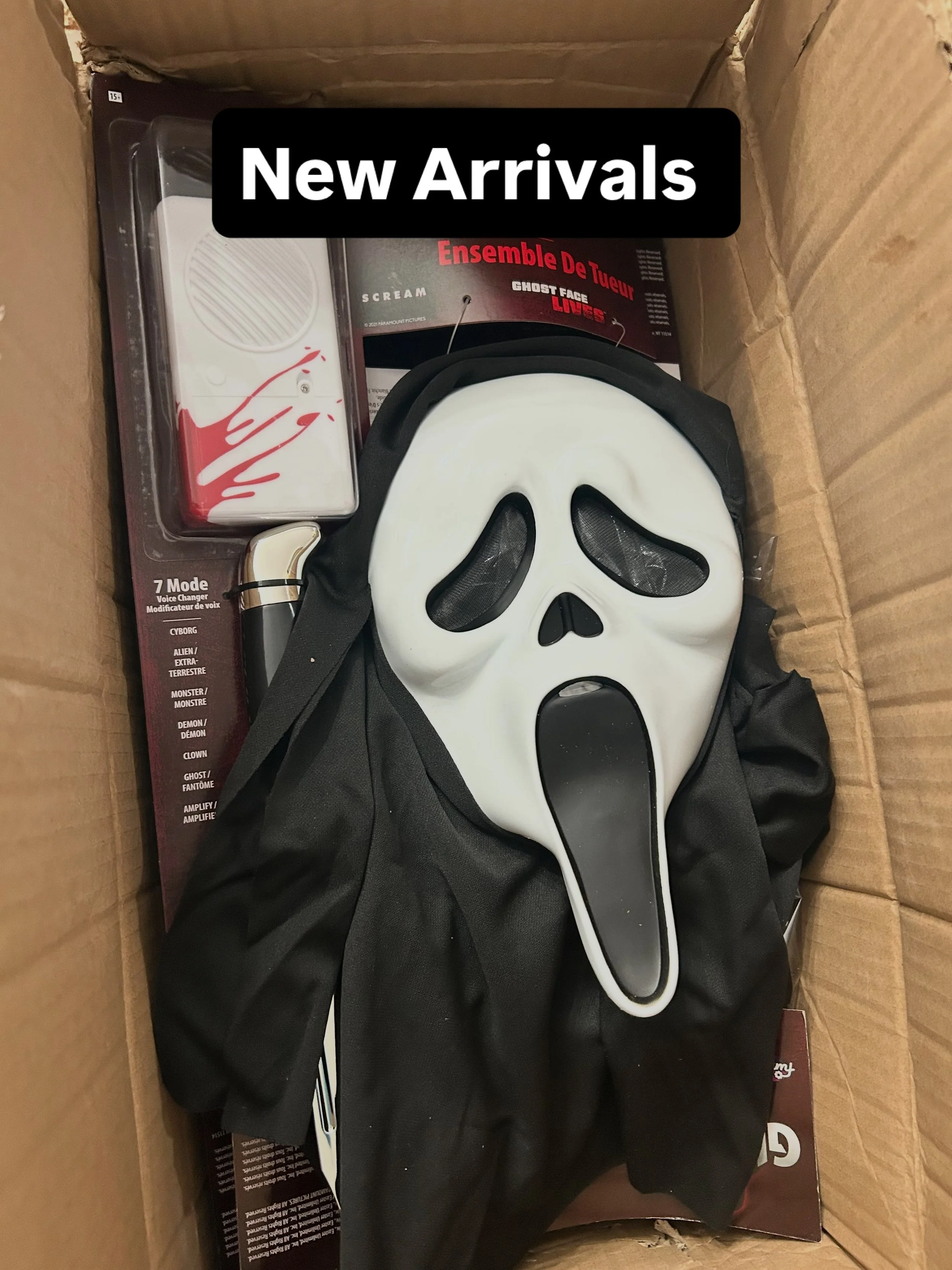 Ghostface Slayer kits and voice changers are here at Lordgrimley.com Our Sale has arrived 😈Use code OCTOBER26(All caps) at checkout for 15% off orders over $30 #ghostface #halloween #horror #scream #costume