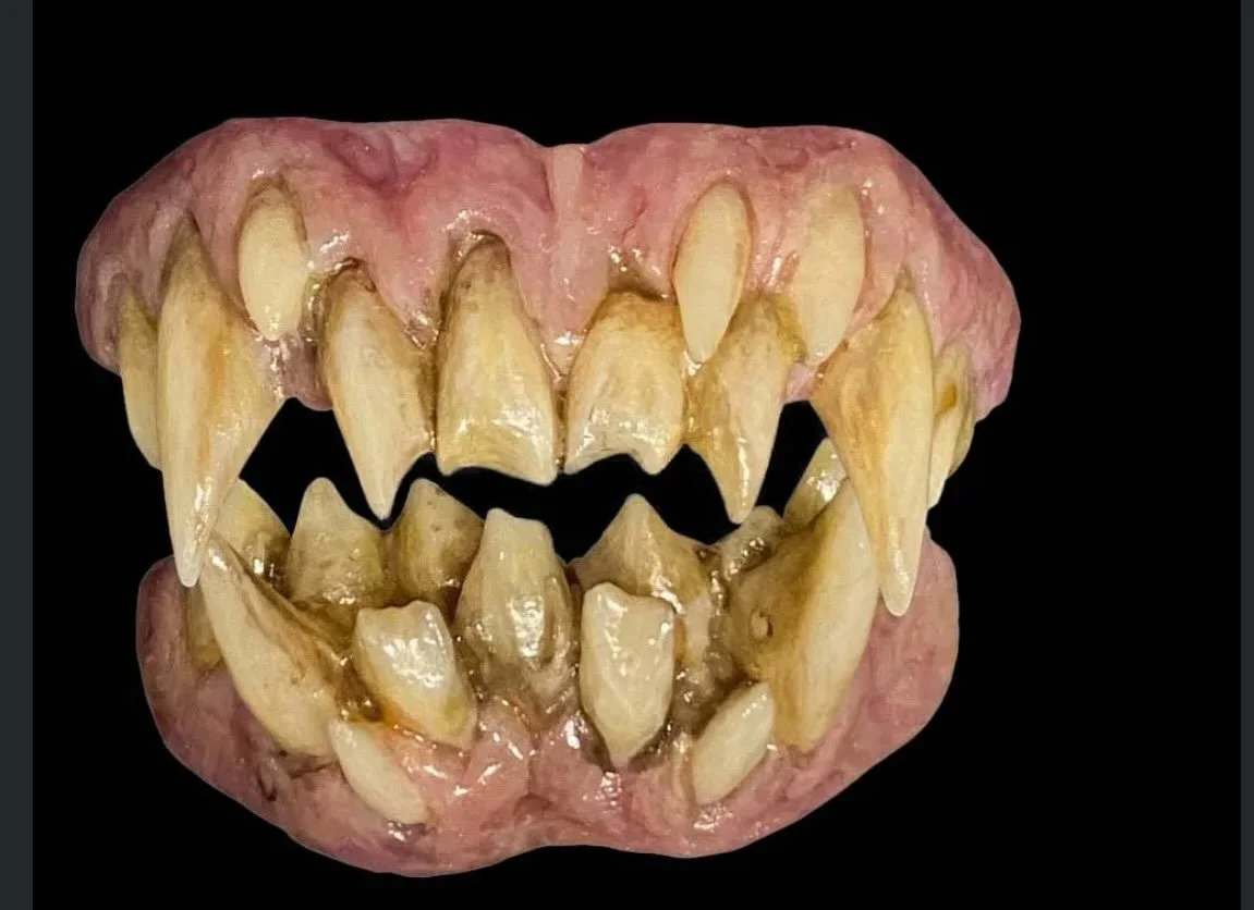 When your teeth are too purdy for the real Demon trapped inside you. 😈 #teeth #cosplay #halloween #costume #faketeeth @trick_or_treat_studios