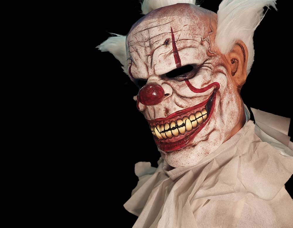 Ghoulish Productions - Jester Circus Clown - Killer Clown Latex Mask - Lord Grimley's Manor