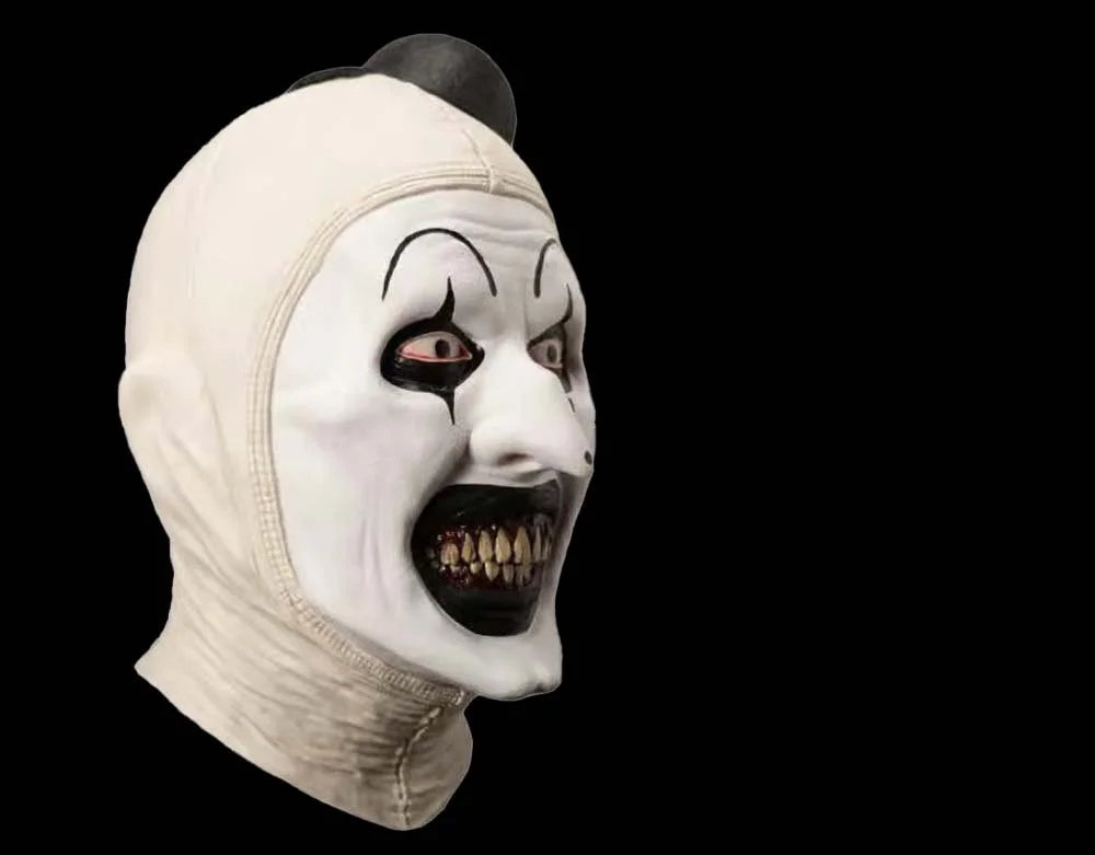 Tinsley Studio - Terrifier 3 - Killer Art the Clown Clean Variant - Halloween Latex Mask - Lord Grimley's Manor