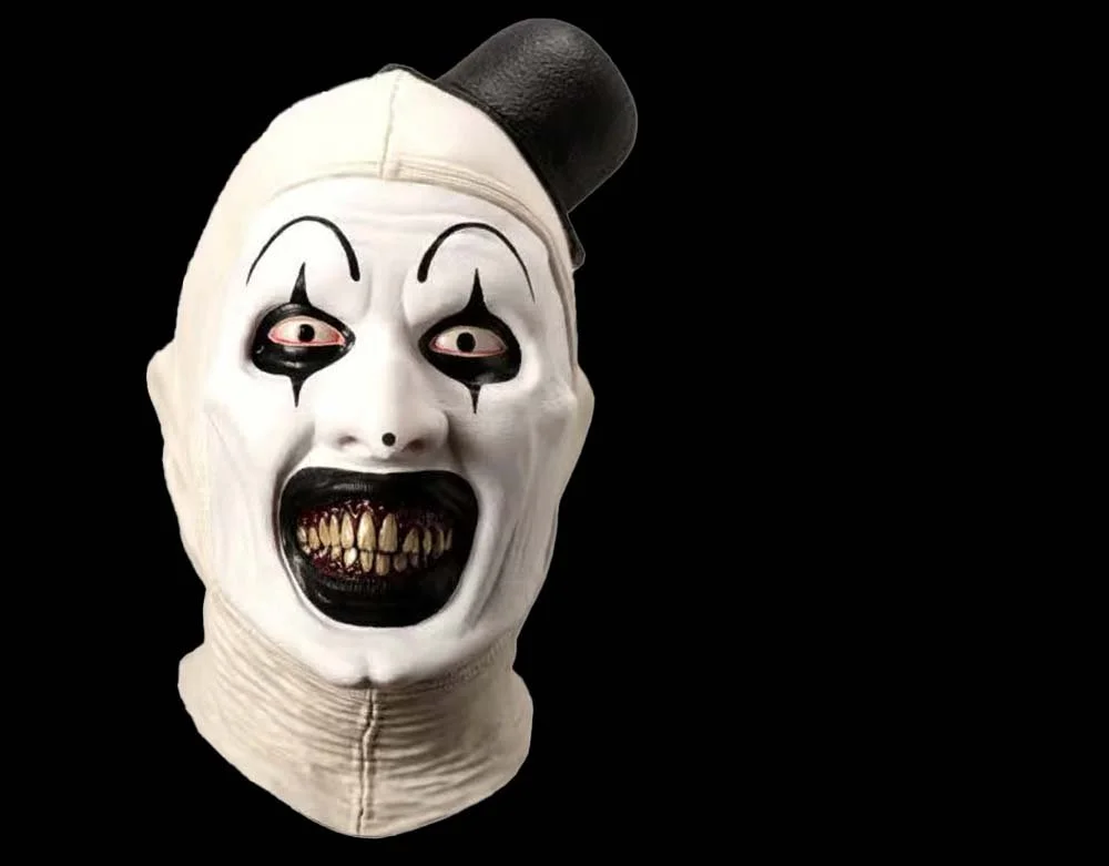 Tinsley Studio - Terrifier 3 - Killer Art the Clown Clean Variant - Halloween Latex Mask - Lord Grimley's Manor