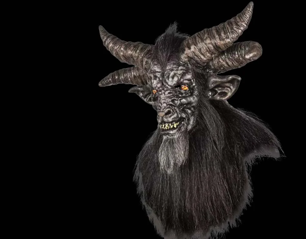 Ghoulish Productions - Officially Licensed Baphomet - Demon Monster Mask - Halloween Latex Mask - Lord Grimley's Manor