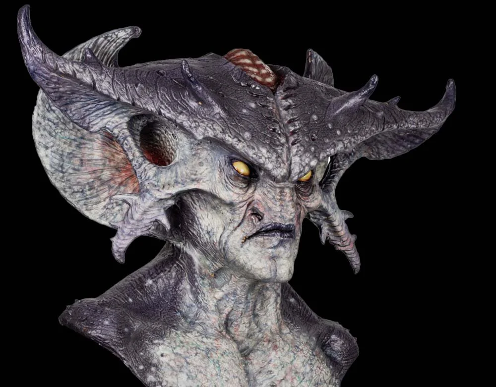 Ghoulish Productions - Warlord Alien - Master of the Three Latex Mask - Halloween Alien Mask - Lord Grimley's Manor