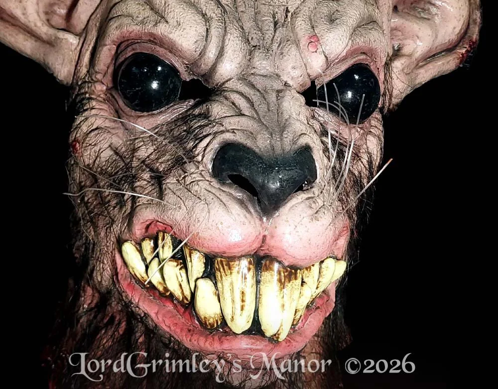 Ghoulish Productions - Mangy Rat- Fire Swamp - Latex Halloween Mask - Lord Grimley's Manor