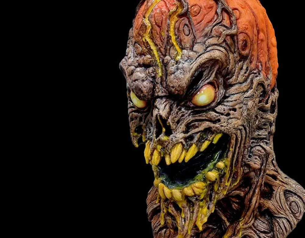 Lord Grimley's Manor - Wrath Pumpkin Scarecrow Gloves Combo - Exclusive Halloween Latex Mask