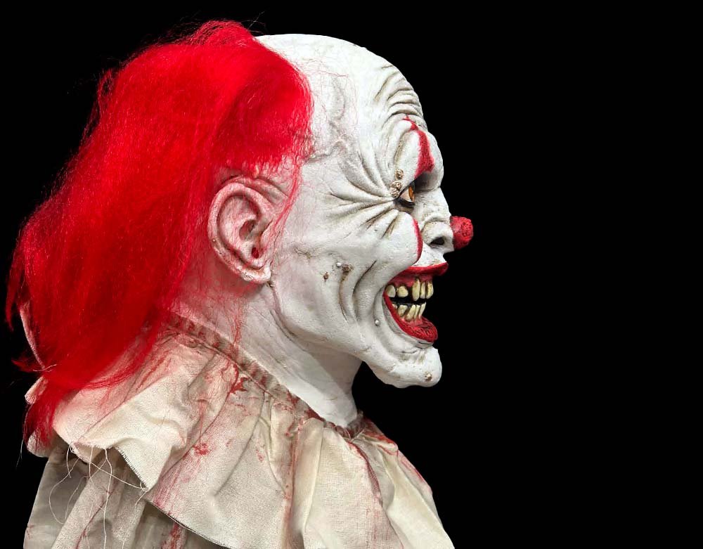 Oktober Studios - Jerry Red Dark Web Killer Clown of Nightmares - Halloween Latex Mask - Lord Grimley's Manor