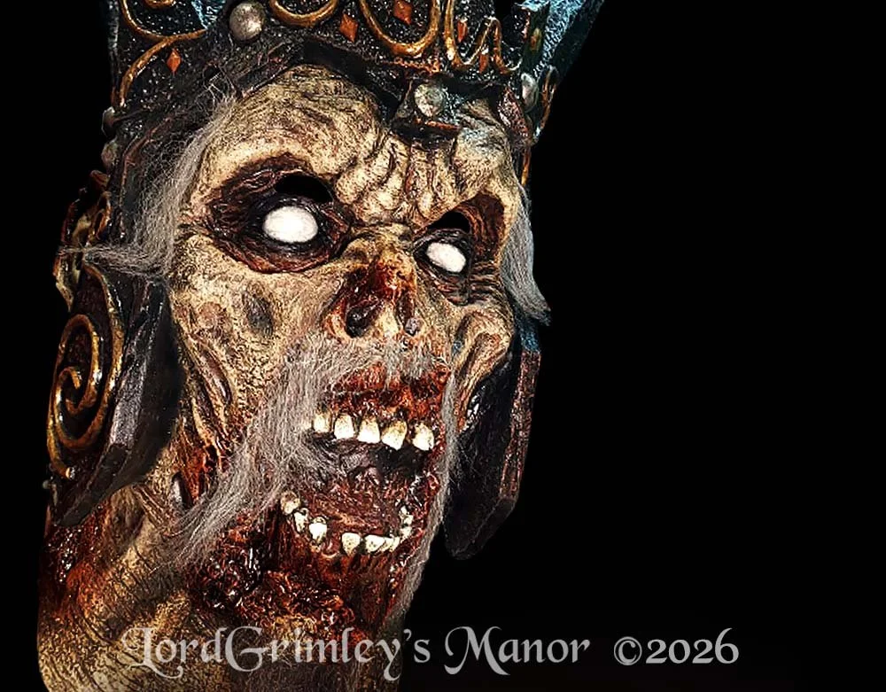 Ghoulish Productions - The Undead Lord - Undead Litch King Halloween Latex Mask - Lord Grimley's Manor