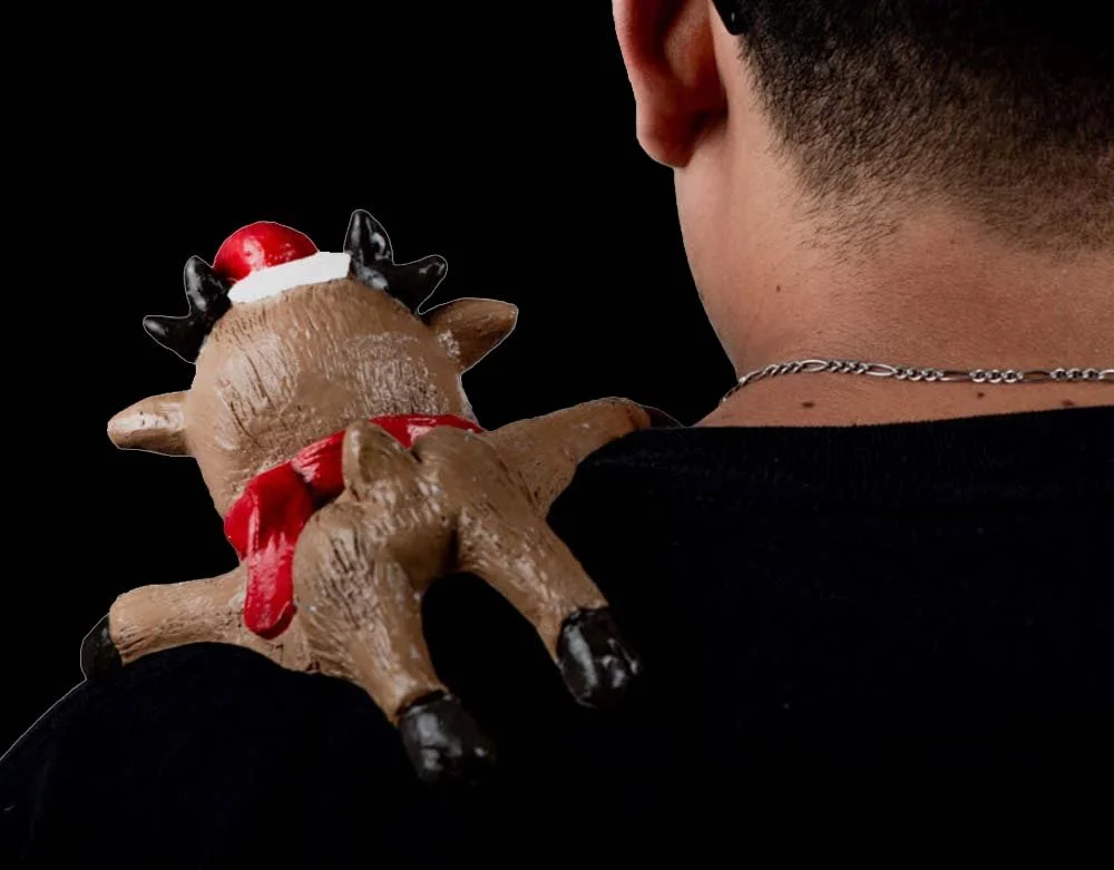 Ghoulish Productions - Reindeer Christmas Shoulder Buddy - Halloween Shoulder Latex Prop - Lord Grimley's Manor