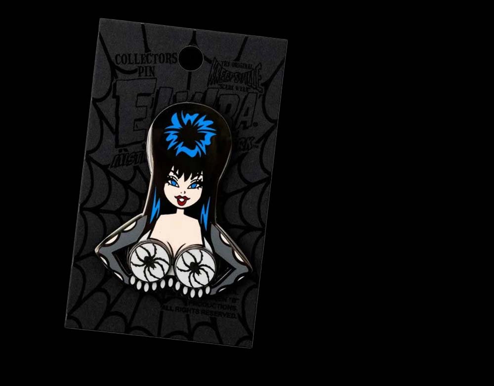 Kreepsville 666 - Elvira Spinning Spiders - Enamel Pin - Lord Grimley's Manor