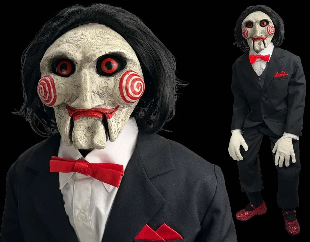 Trick or Treat Studios - Officially Licensed SAW Billy The Puppet - Deluxe Prop With Sound and Motion - Halloween Poseable Prop - Lord Grimley's Manor