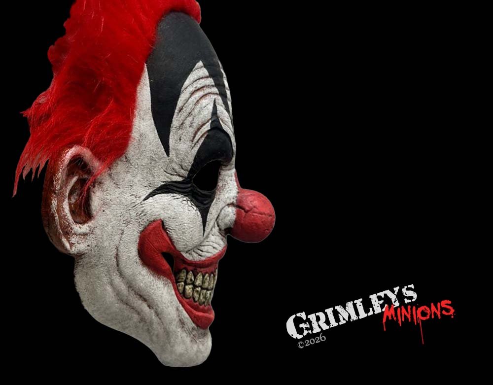 Silent Shocker Killer Clown - Halloween Latex Half Mask - Lord Grimley's Manor Exclusive Halloween Mask